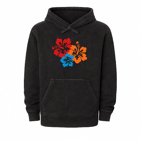 Icon Hibiscus Flowers 2b Mineral Wash Hoodies