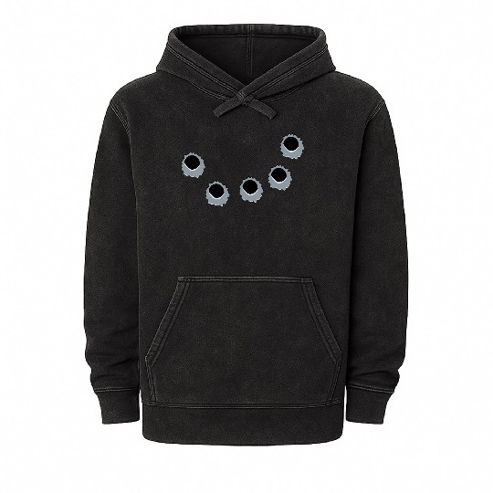Holes of gun shots Mineral Wash Hoodies
