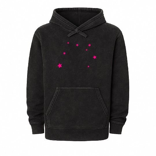Stars, Pink, Bling Bling Mineral Wash Hoodies