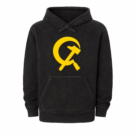 Hammer and sickle Mineral Wash Hoodies