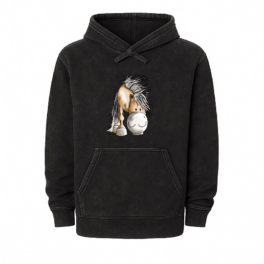 Funny Fjord Horse - Horses - Cartoon - Gift Mineral Wash Hoodies