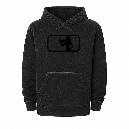 sport sexy woman female hot gym muscle strong work Mineral Wash Hoodies