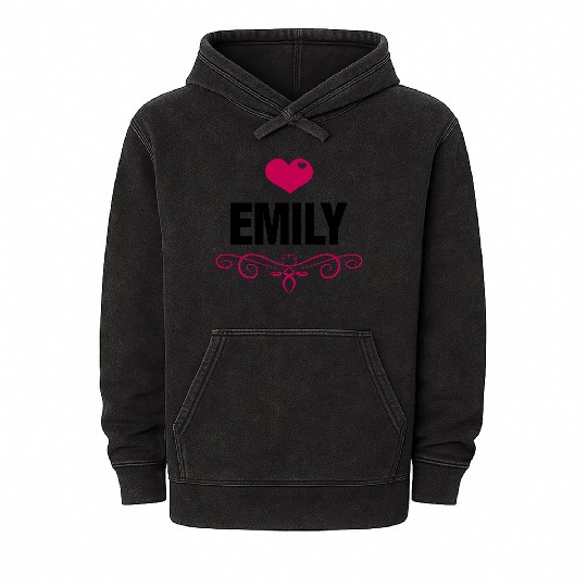 Emily - Baby, Cute, Love, Birthday, Gifts,Family Mineral Wash Hoodies