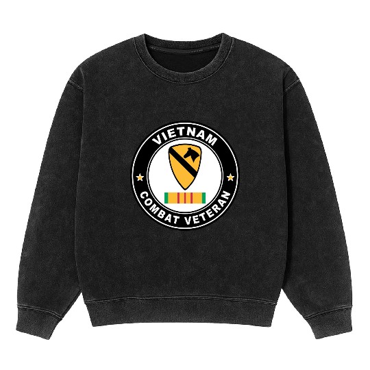 1st Cavalry Division Vietnam Combat Veteran Mineral Wash Sweatshirts
