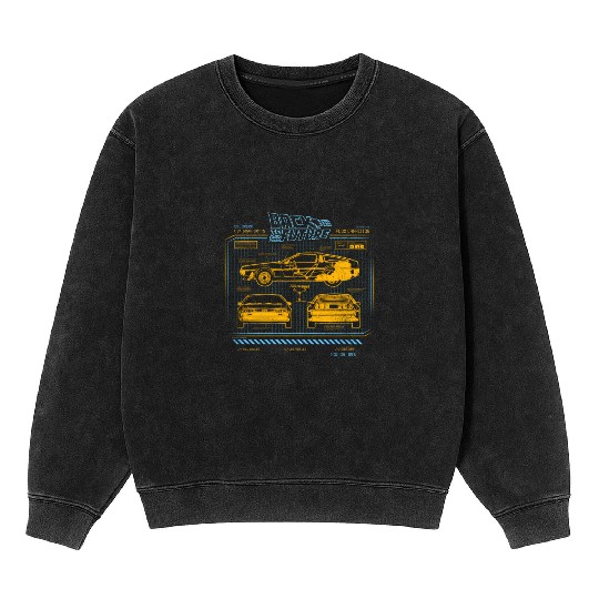 Back To The Future 35Th Anniversary Delorean Mineral Wash Sweatshirts