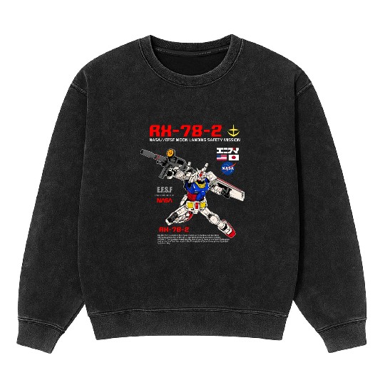 Rx-78-2 Gundam Mineral Wash Sweatshirts