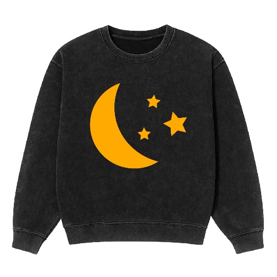 moon and stars Mineral Wash Sweatshirts