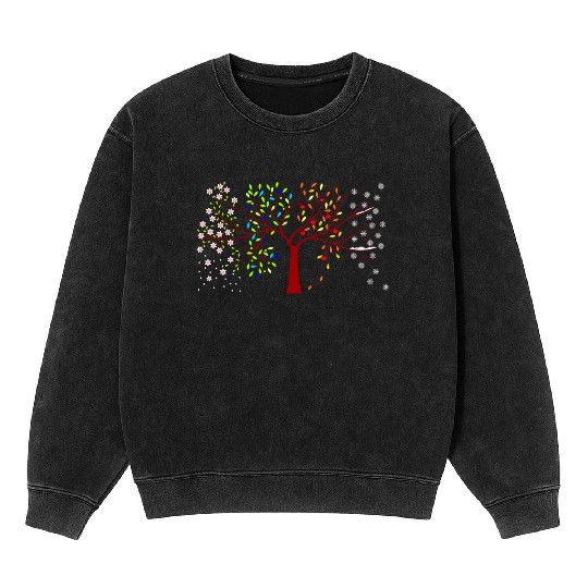 four seasons tree Mineral Wash Sweatshirts