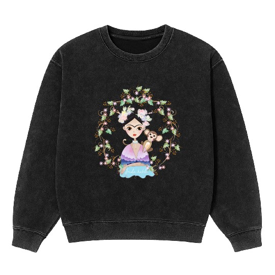 Frida Kahlo girl's Mineral Wash Sweatshirts