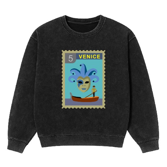 italy venice post stamp Mineral Wash Sweatshirts