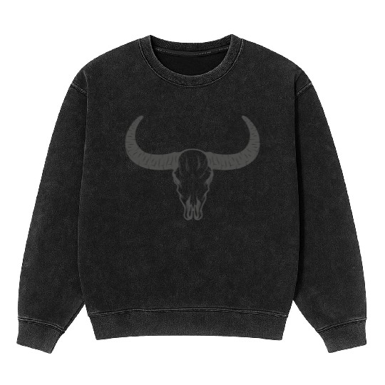 buffalo skull Mineral Wash Sweatshirts