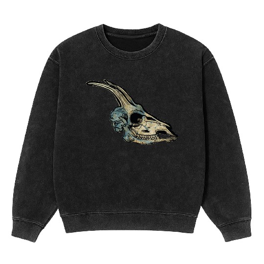 Capricorn skull Mineral Wash Sweatshirts