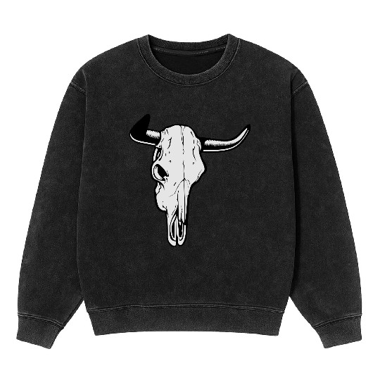 buffalo skull Mineral Wash Sweatshirts