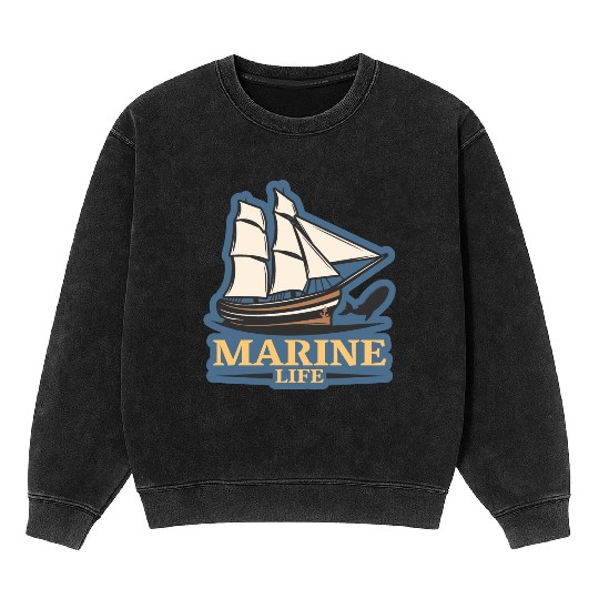 marine life logo Mineral Wash Sweatshirts