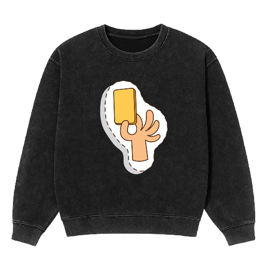 Football referee yellow card Mineral Wash Sweatshirts