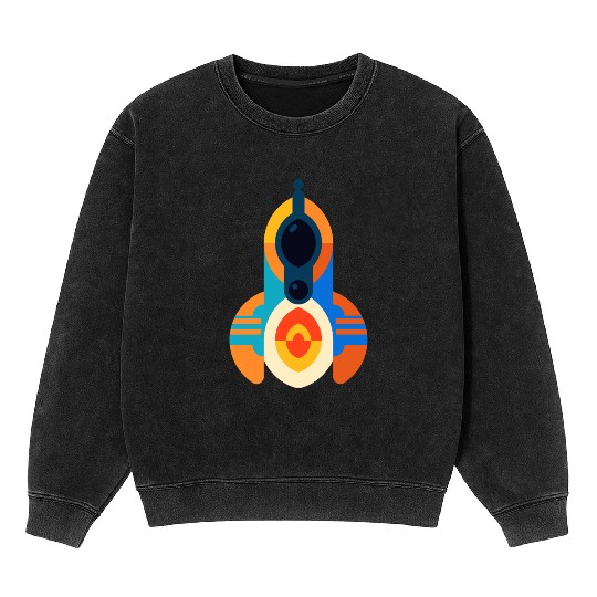 space ship Mineral Wash Sweatshirts