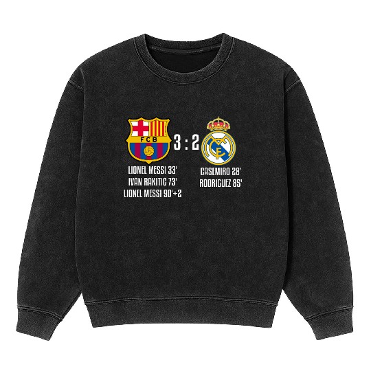 FC Barcelona 3 - 2 Real Madrid Mineral Wash Sweatshirts
