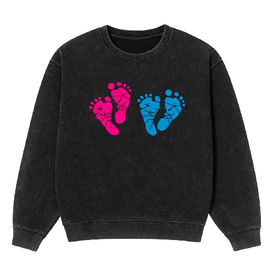 Twin Baby Feet - Pregnancy - Maternity - Mom to be Mineral Wash Sweatshirts