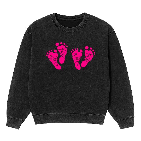 Twin Baby Feet - Pregnancy - Maternity - Mom to be Mineral Wash Sweatshirts
