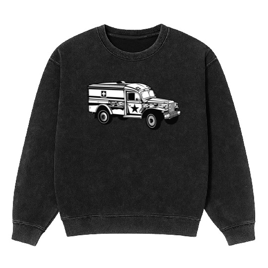 US army ambulance Mineral Wash Sweatshirts