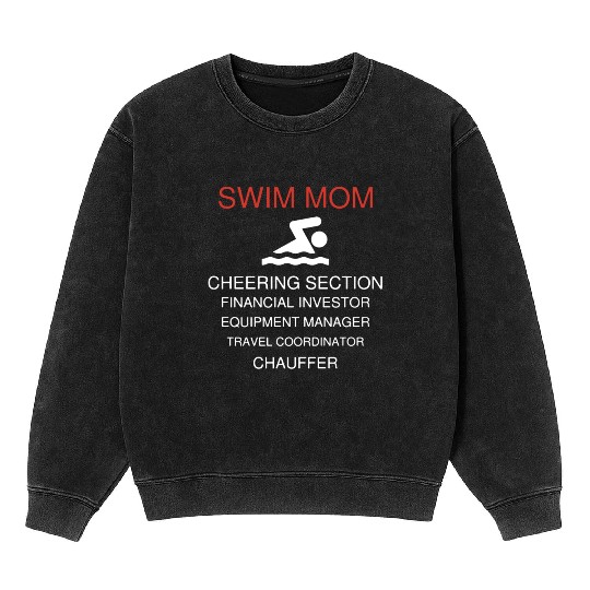 Swim Mom Duties Mineral Wash Sweatshirts
