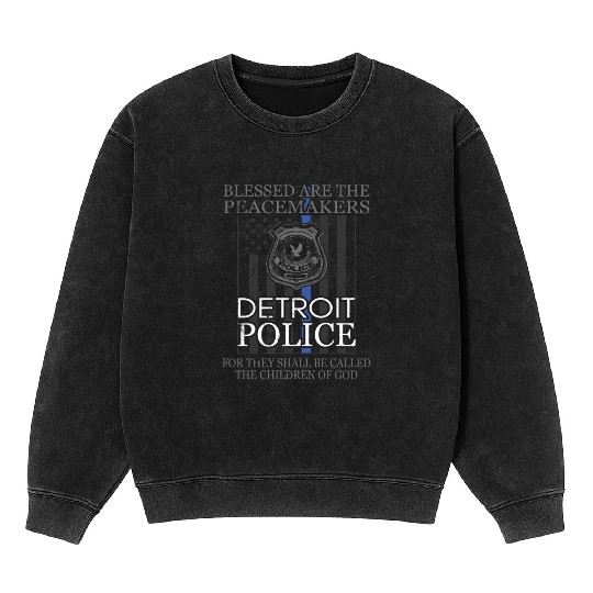 Detroit Police Support Saint Michael Police Officer Prayer Mineral Wash Sweatshirts