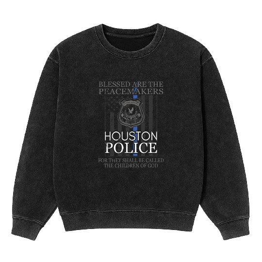 Houston Police Support Saint Michael Police Officer Prayer Mineral Wash Sweatshirts