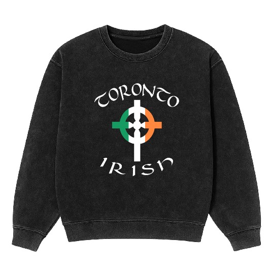 Ireland Canada Pride Celtic Cross Toronto Irish Mineral Wash Sweatshirts