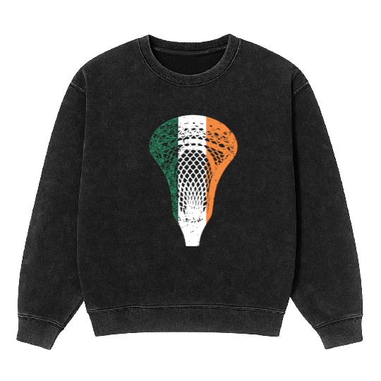Irish Lacrosse Premium Ireland Flag Lax Sister T S Mineral Wash Sweatshirts