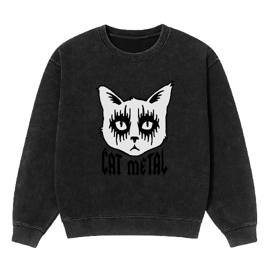 cat metal Mineral Wash Sweatshirts