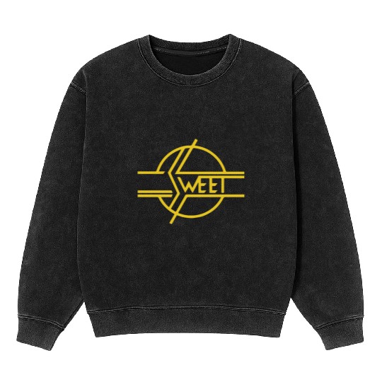 New THE SWEET BAND Glam 70s Classic Rock Band 70s Mineral Wash Sweatshirts
