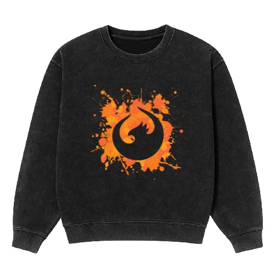 UI5 Phoenix Splash Orange Mineral Wash Sweatshirts