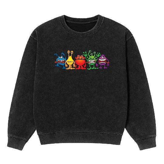 Alien Friends Mineral Wash Sweatshirts