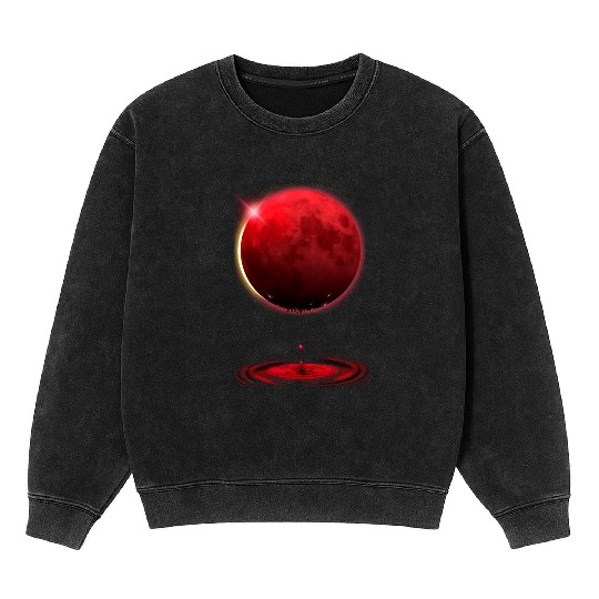Vampire werewolf blood red moon eclipse Mineral Wash Sweatshirts