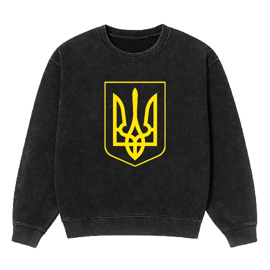 Ukrainian Ukraine Coat Of Arms Country Flag Mineral Wash Sweatshirts