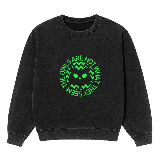 OWLS ARE NOT WHAT THEY SEEM OWLS TWIN PEAKS INSPIR Mineral Wash Sweatshirts