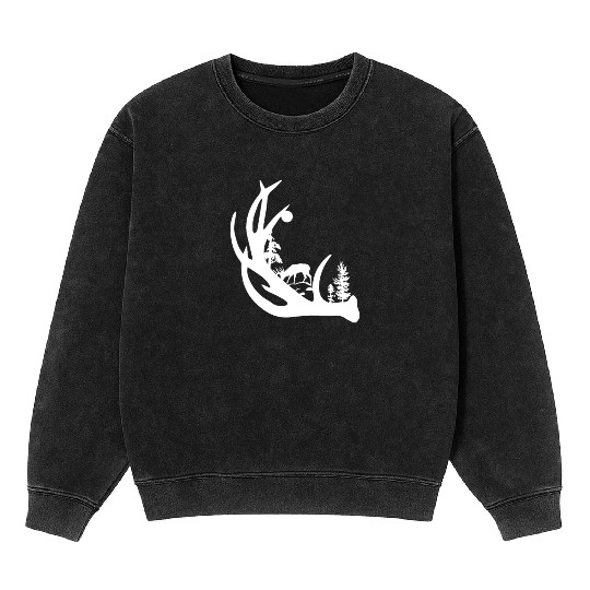 Deer Antler with Buck forest Mineral Wash Sweatshirts