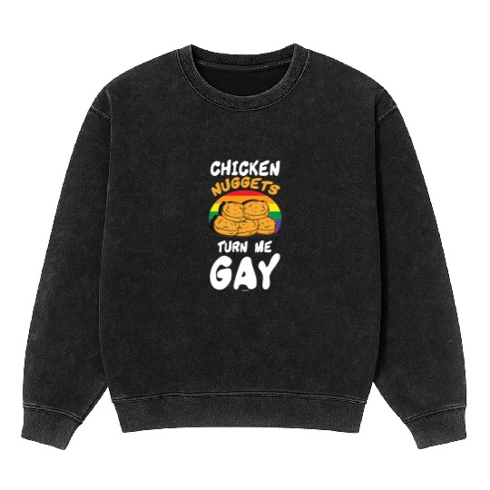 Funny Chicken Nuggets LGBT Mineral Wash Sweatshirts