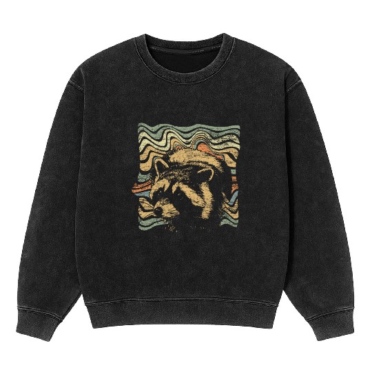 Raccoon Hunting Raccoons Forest Animal Gift Mineral Wash Sweatshirts