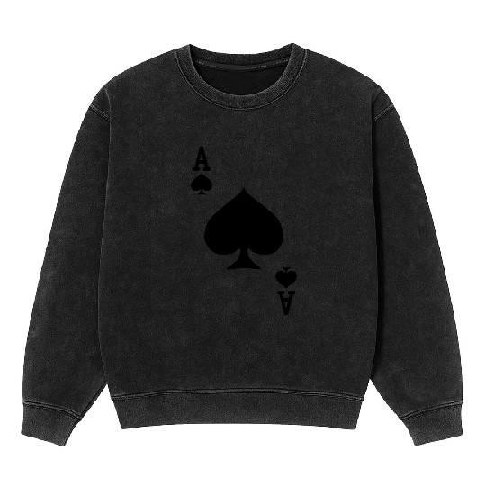 Ace of Spades Playing Card Halloween Costume baseb Mineral Wash Sweatshirts
