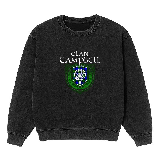 Campbell Surname Scottish Clan Tartan Crest Badge Mineral Wash Sweatshirts