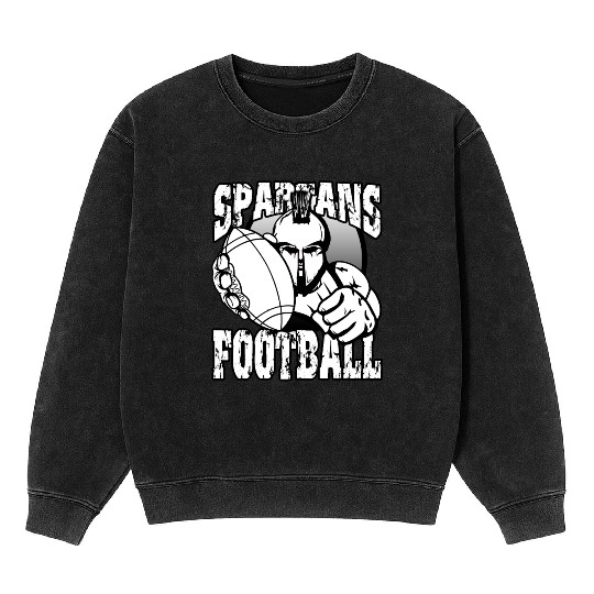 Spartans Football Homecoming Sports School Pride Mineral Wash Sweatshirts