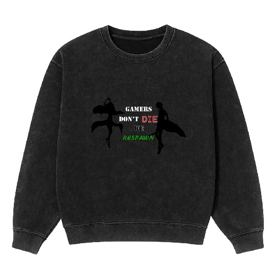 Gamers Dont Die We Respawn (SAO EDITION) Mineral Wash Sweatshirts