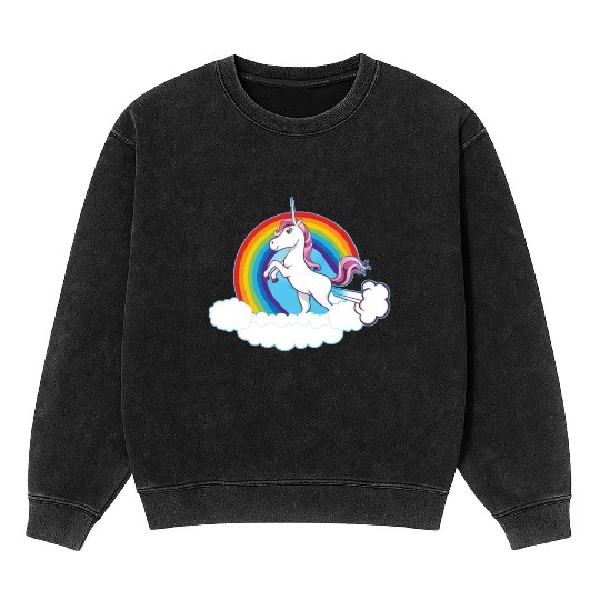 Rainbow Unicorn Love Mineral Wash Sweatshirts