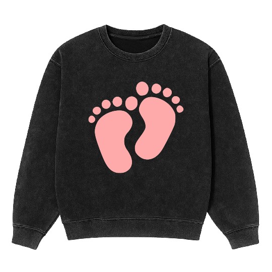 Baby Feet Pastel Pink Pregnancy Maternity Mineral Wash Sweatshirts