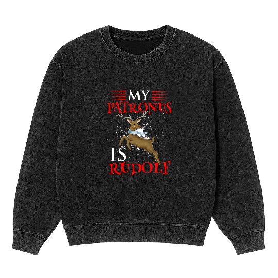 My Patronis Is Rudolf the Red Nose Reindeer XMAS Mineral Wash Sweatshirts