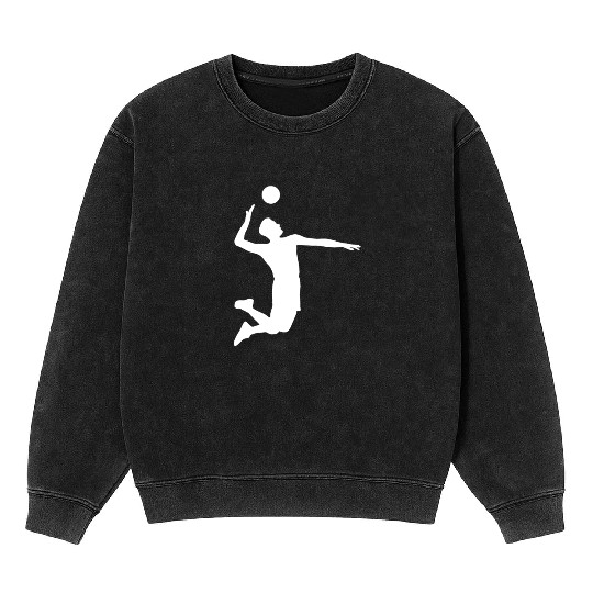 Men Volleyball Spike Shadow Mineral Wash Sweatshirts Gift Ideas