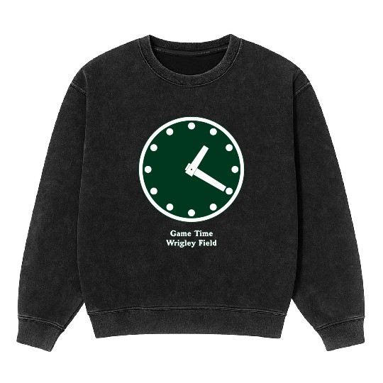 WRIGLEY FIELD SCOREBARD CLOCK IS CHICAGO CUBS GAME Mineral Wash Sweatshirts