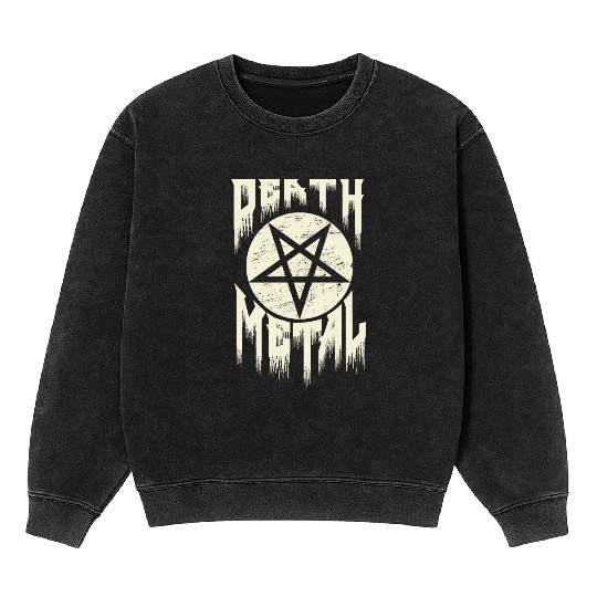 Death metal pentagram lettering. Mineral Wash Sweatshirts