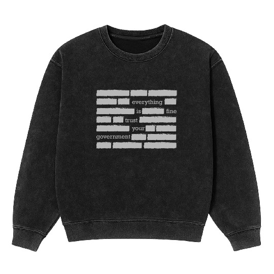 conspiracy theory trust your government funny gift Mineral Wash Sweatshirts